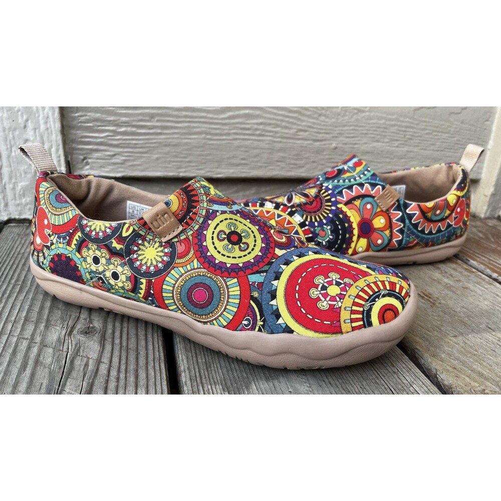 Uin Blossom Toledo Women's 8 Multicolor Canvas Slip On Shoes